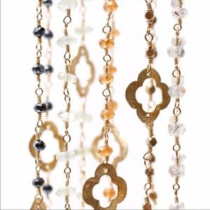 natural gemstone clover necklace chain